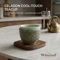 WbnznaF™ Celadon Cool-Touch Teacup with Insulated Grip