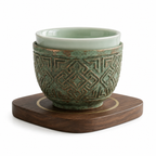 WbnznaF™ Celadon Cool-Touch Teacup with Insulated Grip