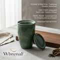 WbnznaF™ Celadon Ceramic Tea Infuser Mug with Twist-Lock Infuser & Lid