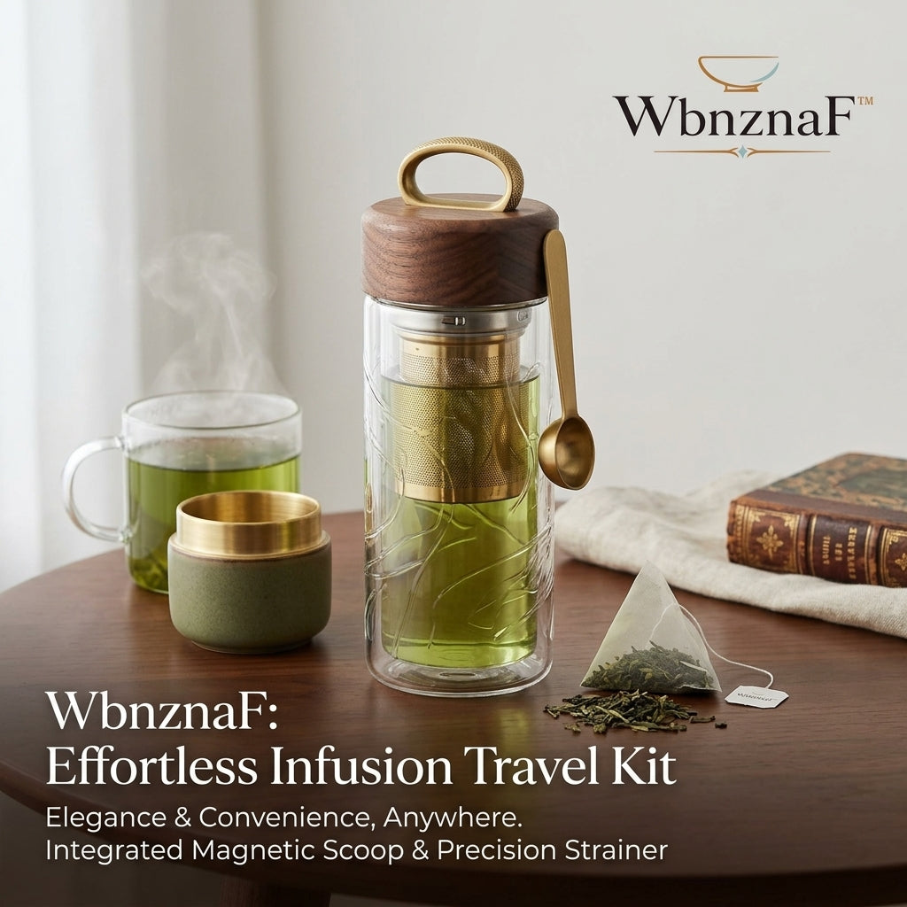 WbnznaF™ Effortless Infusion Travel Tea Kit with Magnetic Scoop & Precision Strainer