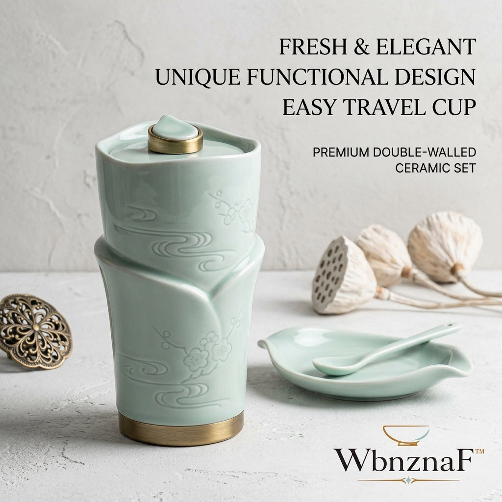 *WbnznaF™ Portable Tea Infuser Mug Set – Effortless Brewing Anywhere*