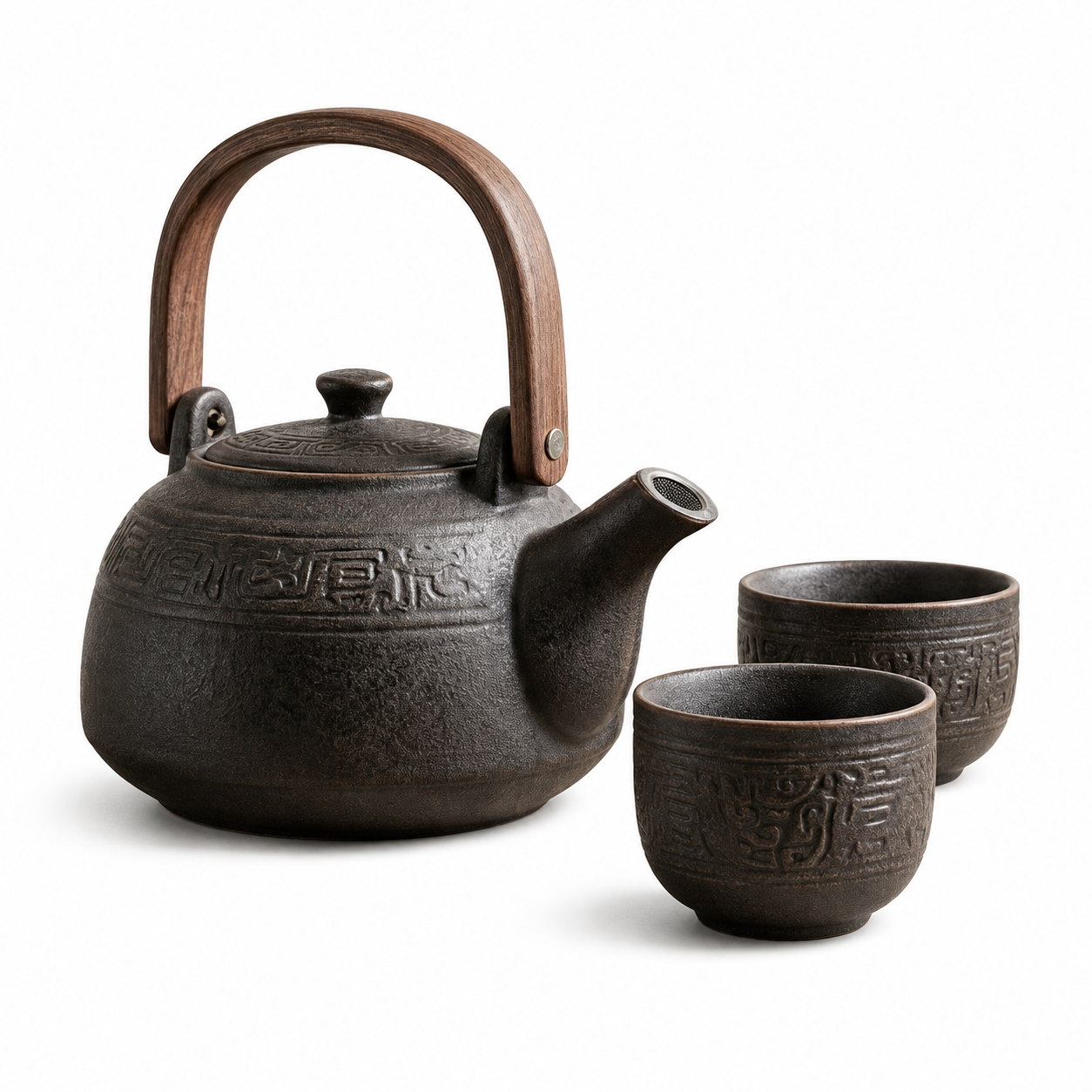 WbnznaF™ Stackable Ceramic Mug Set with Interlocking Handles, 3-in-1 Space-Saving Cup Set