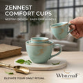 WbnznaF™ Zennest Comfort Cups – Nesting Ceramic Cups with Easy-Grip Handles