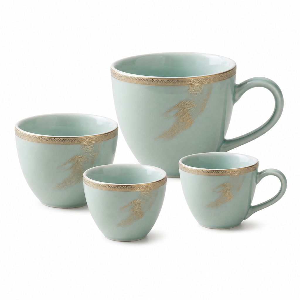 WbnznaF™ Zennest Comfort Cups – Nesting Ceramic Cups with Easy-Grip Handles